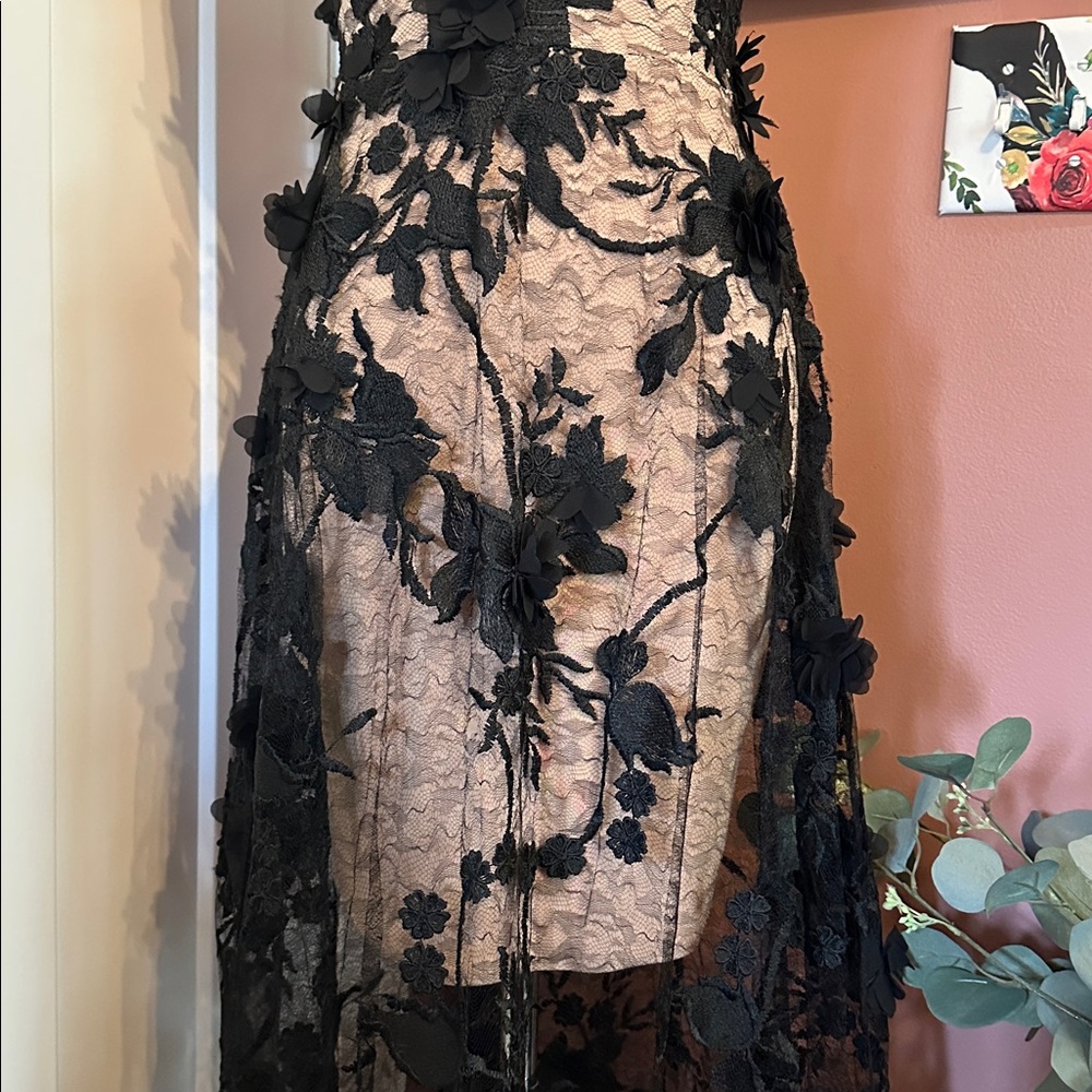 Dress the Population Sidney Black Floral Lace bodycon sheer lace XXS Maxi Dress - Picture 7 of 16